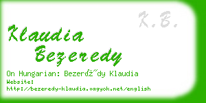 klaudia bezeredy business card